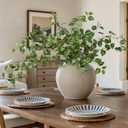 HyeFlora 1PCS Artificial Eucalyptus Leaves Stem Plants for Spring Decor, 32.7 inch Fake Leaves Greenery Branches Green Shrubs Silk Faux Foliage DIY Stems for Festival Home Kitchen Farmhouse(Green)