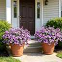 2 x Elyum Artificial Flowers for Outdoors, 9 Bundles Artificial Plants & Flowers Outdoor, UV Resistant Faux Flowers Outdoor Fake Flowers for Outside Porch Window Box Decoration(Purple)