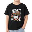 Happy Funny Last Day of School T-Shirt for Kids Toddler Girls Boys Short Sleeve Tee Cotton 130