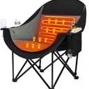Heated Camping Chair - Oversized Outdoor Folding Chair for Adults
