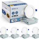 Recessed Lighting 4 Inch 4Packs, 6000K Anti-Glare LED Can Lights, 9W 750LM High Brightness Dimmable Recessed Lights, Easy-to-Install Wafer Light with Junction Box, ETL & FCC & IC