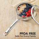 Sauce pan with lid,1.5 Quart Hybrid Nonstick Sauce pans set, Stainless Steel cookware,non stick Pots PFOA Free,Works on Induction,Ceramic and Gas Cooktops