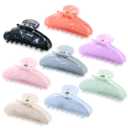 8 Pcs Large Acrylic Hair Claw Clips for Women Non slip Strong Hold Clamps for Thick and Thin Hair(Marble,Variation Color)