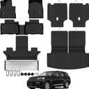 Tongama-Floor Mats for Ford Explorer 6 Seats 2020-2025 2026, All Weather TPE Trunk Mat with 2nd Row Backrest Mats Protectors and Cargo Net for Ford Explorer Floor Liner Accessories