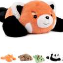 Niuniu Daddy 20" | 3.3 Pound Red Panda Weighted Stuffed Animals Plush Toy, Small Pillowfort Weighted Plush Animals for Kids Adults, Heavy Beads Body Stuffed Animal Pillow for Gift Birthday Christmas (Medium)