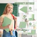 Gueevin 50 Pcs Plastic Folders with Pockets, Back to School Two Pocket Folder Fit Letter Size, Heavy Duty School Business Card Holder for Home Office, 11. 61 x 9. 45 Inches (Sage Green)
