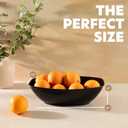 PLASTICPRO Disposable Oval Serving Bowls, Party Snack or Salad Bowl, 72-Ounce, Plastic (4, Black)