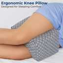 5 STARS UNITED Large Knee Pillow for Side Sleepers - Hip Pain Relief, Memory Foam Leg Cushion for Side Sleeping - Between Legs Pillow for Sciatica & Lower Back Pain, Gray
