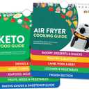 Air Fryer & Keto Cookbook Magnets - Set of 2 (7x6) - Air Fryer Accessories & Keto Meal Plan Cookbook - Airfryer Kitchen Appliances - Keto Foods & Keto Diet Book for Beginners - Kitchen Gadgets 2026, Large