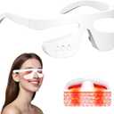Under Eye Red Light Therapy Glasses, Eye Massager Devices for Relieve Eye Bag, Reducing Dark Circles and Puffiness, Smoothing Fine Lines with Microcurrent, Red-Light & Heat & Mood & Sleep Enhancement