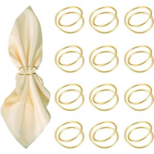 Gold Napkin Rings-12 PCS Metal Spiral Napkin Rings(Spiral) Napkin Holders Buckles for Family Dinner, Wedding, Party,Table Decorations