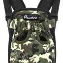 Pawaboo Pet Carrier Backpack, Adjustable Pet Front Cat Dog Carrier Backpack Travel Bag, Legs Out, Easy-Fit for Traveling Hiking Camping for Small Medium Dogs Cats Puppies, Large, Deep Camouflage Black