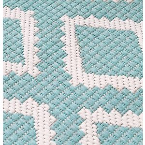 Carmel Indoor/Outdoor Power Loomed Synthetic Blend Low Profile Area Rug (4'10"x7'6"(150x23)