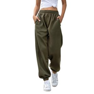 Willow Dance Wide Leg Sweatpants for Women High Waisted Baggy Joggers Elastic Loose Active Pants with Pockets Amy Green M