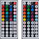 2 Pack 44 Keys RGB LED Light Strip Remote Controller,Wireless Dimmer IR Remote Control LED Light Remote Replacement for SMD 5050 2835 3528 LED Strip Lights