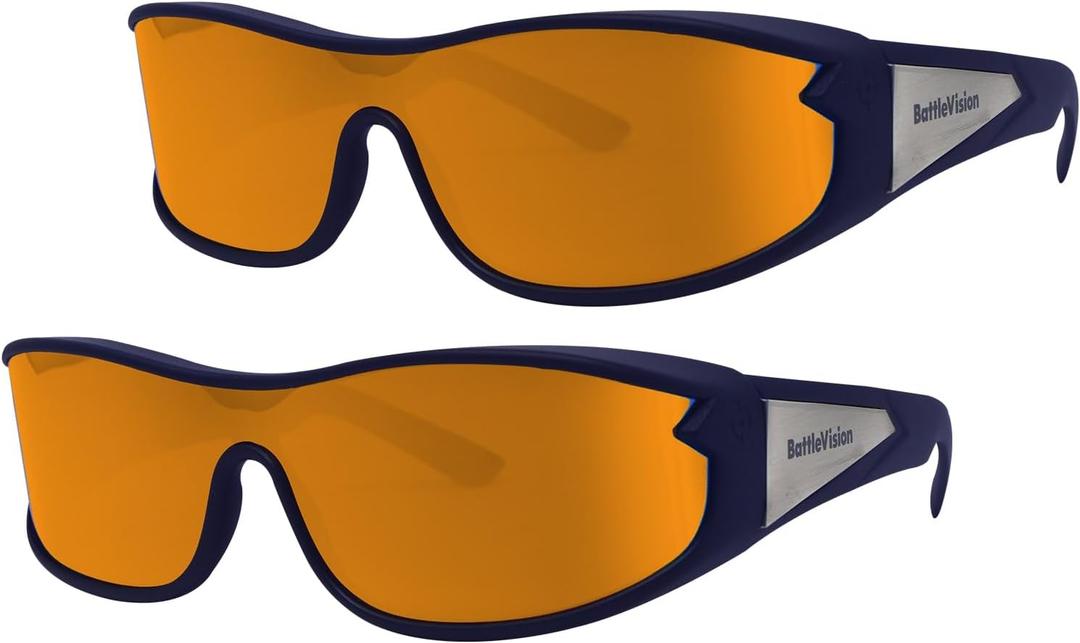 BattleVision Storm Wraparounds Bad Weather Driving Glasses, AS-SEEN-ON-TV, Fits Over Your Prescription Eyeglasses & Reading Glasses, See Clearer, Anti-Glare, Reduces Glare in Rain, Snow & More, Unisex