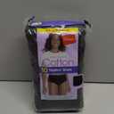 Hanes Women's Underwear Pack, 10-Pack, Full-Coverage Cotton Blend Panties, Moisture-Wicking Underwear for Women, XL, Black, Regular Brief