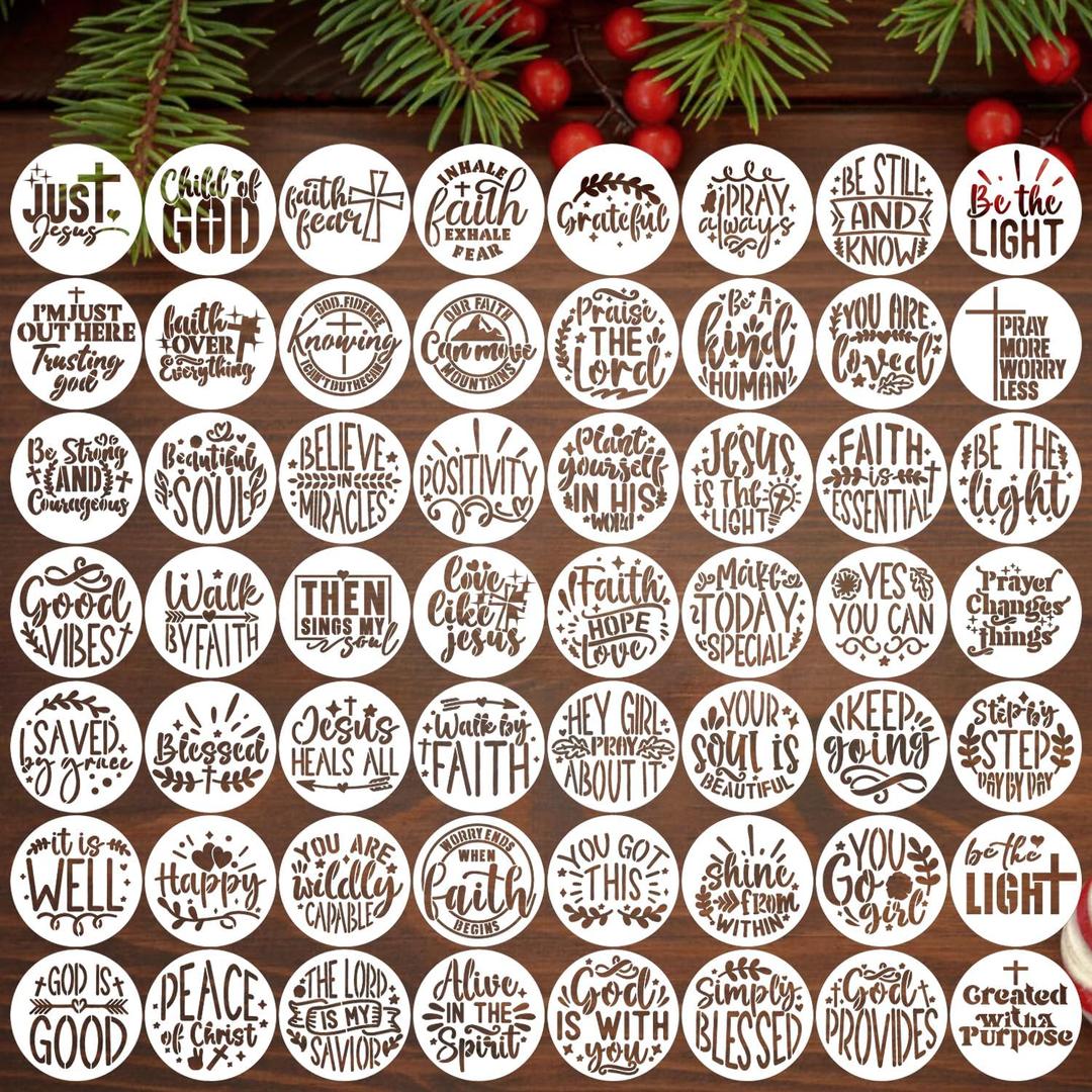 Christian Stencils for Painting Small Christian Stencils for Crafts Reusable 3 Stencil for Wood DIY Decor