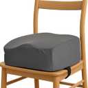 Babelio Ergo-Designed Booster Seat for Kitchen Chair, Promote Proper Upright Posture, Toddler Booster Seat for Dining Table, Suitable for 18 Months to 5 Years, Faux PU Leather Cover, Dark Grey