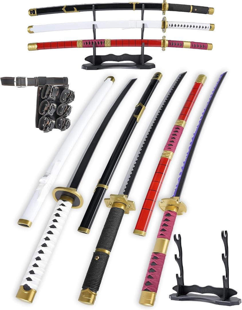 Cold Blade Katana Sword - 41 inches Katana Replica with Holster Belt and Display Stand - Sword with Authentic Design