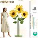 Mverse Paper Giant Sunflowers (Set of 3) - Large Paper Flowers with Freestanding Metal Base for Wedding Backdrop, Event Photo Booth Prop, Birthday Party Decor & Store Display