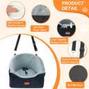 Vivifying Dog Car Seat for Small & Medium Dogs, Detachable & Washable Booster Seat for Pets Up to 30lbs, Travel Bed with Storage Pockets and Safety Belt  Gray&Black