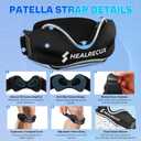 Healrecux Patellar Tendon Support Strap, Silicone Patella Knee Strap, Non-Slip Patella Band Knee Brace for Jumpers Knee, Tendonitis, Basketball, Volleyball - Black 1 Pack