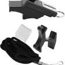 Dilwe Referee Whistle Sports Whistle Whistle Great for, Referees, and Officials by(Black&Silver)