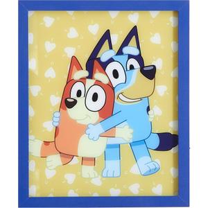 Bluey & Bingo LED Dual Wall Art,Kids Room Dcor, Official Bluey Cartoon Print, Colorful Framed Artwork for Playroom, Nursery, or Bedroom,9.5"x11.5"
