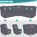 Ruaozz Sectional Sofa Covers Oversized L Shape 5 Seat Recliner Couch Covers - Washable Soft Extra Large Sectional Covers with Pockets (Chocolate)