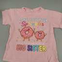 Ritatte Big Sister Shirts for Girls Toddler Kids Big Sister Announcement T-Shirt Cute Donut Sprinkles Graphic Summer Tees Pink,5-6t (120)