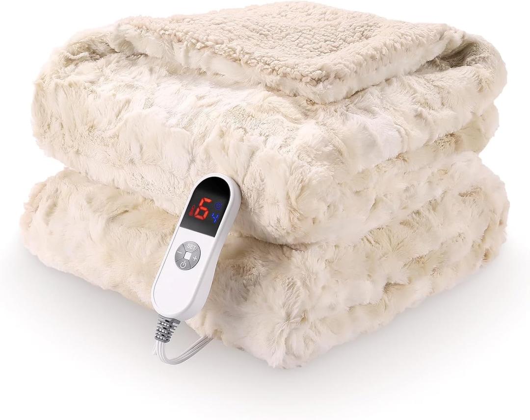 1 Pc Electric Throw Blanket 50" X 60", Soft Heated Throw Blanket, 6 Heating Levels