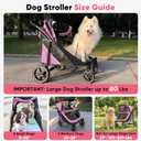 Petbobi Dog Stroller for Large & Medium Dogs - Easy Fold Dual Entry Pet Stroller with One-Foot Brake, All Terrain Wagon Cart with Air Mesh, Ideal for Large Senior Pets up to 80 lbs, Pink