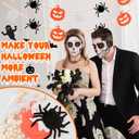 2 x Cute Halloween Garland, Spider Ghost Pumpkin Decorations Wooden Beads Felt Halloween Garland for Bedroom Haunted House Fireplace Wall Indoor Outdoor