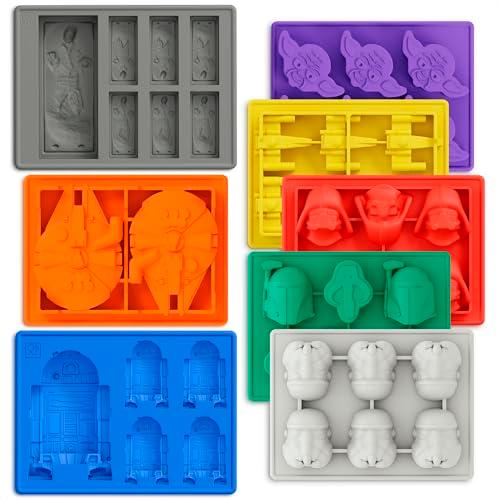 Epic 7-piece Sci-fi Silicone Molds Set - Silicone Ice Cube Tray for Space Themed Drinks | Non-Stick, Reusable & Flexible for Jello, Candy, Chocolate & Wax | Suitable for Freezer, Oven & Microwave