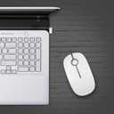 VssoPlor Wireless Mouse, 2.4G Slim Portable Computer Laptop Mouse with Nano Receiver Quiet Silent Optical Mice for Notebook, PC, Laptop, Computer-White and Silver