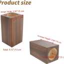 Retro Red Cuboid Pine Wooden Round Holes Risers, Heavy Duty Wood Riser Enhancer Fit Inner Hole 1.97" Increase Height 3.94" for Coffee Tables, TV Stands and Bookshelves Legs 4Pcs