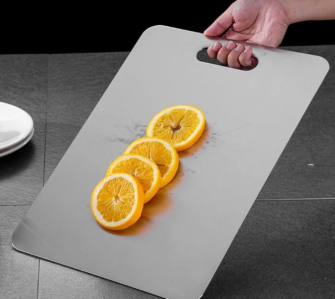 Titanium Cutting Board - 2025 New Upgrade 100% Pure Titanium Cutting Boards for Kitchen Double Sided Titanware Cutting Board,Hygiene Durable Dishwasher Safe Chopping Board,1PC (12"L x 9"W)