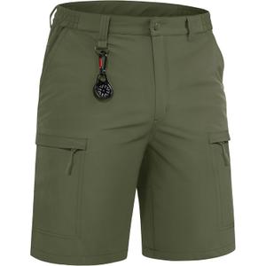 TACVASEN Men's Hiking Cargo Shorts Quick Dry Lightweight for Outdoor Golf Fishing Tactical Casual with Multi Pockets (36, Army Green)