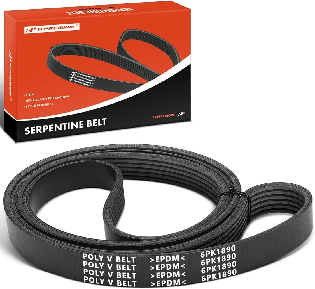 A-Premium 74.41 Inch Engine Serpentine Drive Belt Compatible with Toyota Corolla 1998-2002, Celica 2000-2002, L4 1.8L, Replace 9091602534