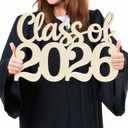 Wooden Class of 2026 Sign Senior 2026 Graduation Props for Photoshoot 2026 Class of Grad Photo Props Graduation Signs College High School Party Supplies Unfinished Grad Ornaments to Paint
