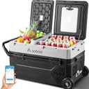 AAOBOSI 42L Car Fridge Compressor Cooler, 2-Zone Temperature Control (-20°C to 20°C), 12/24V for Car, Electric Cooler with Control [Energy Class E]