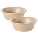 Havniva Ceramic Set of 2 Dog and Cat Bowls, 2pcs Basic 1 Cup Food or 7.8 oz Water Dishes for Puppy, Kitty, Wide Opening Rounded Edge (2 Bowls, Oat Beige)
