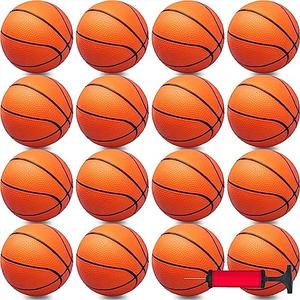 Only 24Pcs 7" Inch Mini Basketball Balls Bulk Small Basketball Set with Pump, PVC Small Basketball for Over The Door Basketball Hoop Games Party Favors Indoor Outdoor Play Adults Kids Pool Beach Basketball