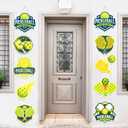 4 x 2Pcs Pickleball Themed Door Hanging Banner Pickleball Porch Sign Door Banner Pickleball Banner Pickleball Birthday Party Decorations for Pickleball Birthday Party Supplies