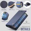 Wallet Case for iPhone 17 Compatible with Magsafe, 2-in-1 PU Leather Flip RFID Blocking Card Holder Stand Shockproof Magnetic Detachable Cover for iPhone 17 Case 6.3", Deep Blue