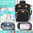 ZRSUN Baby Diaper Bag Backpack,Baby Shower Gifts, Multifunctional Travel Diaper Bag, Gifts for Mom with Portable Diaper Pad (Black)