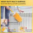 3 x Heavy Duty Duster Compatible with Swiffer Duster, Disposable Dusters Kit for Cleaning Dusting Furniture Blind Ceiling Fan, Multi Surface 360 Feather Duster 20ct with 1 HandleYellow