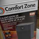 Comfort Zone 1500W Oscillating Desktop Heater Portable Ceramic Space Heater with Remote, Digital Thermostat (50F-90F), ECO Mode, 12-Hour Timer, Child Lock & Stay-Cool Housing Blue