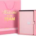 New Employee Welcome to The Team Gift Sets Notebook and Pen Welcome to The Team Box Employee Appreciation Gift Sets for New Office Worker(Pink)